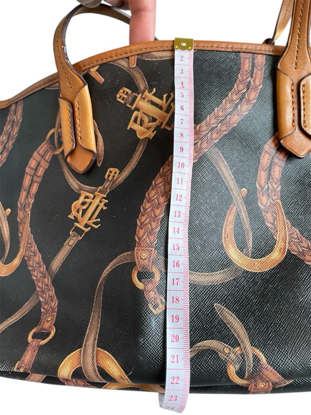 Ralph Lauren Black and Tan Tote Bag - Picture 9 of 11